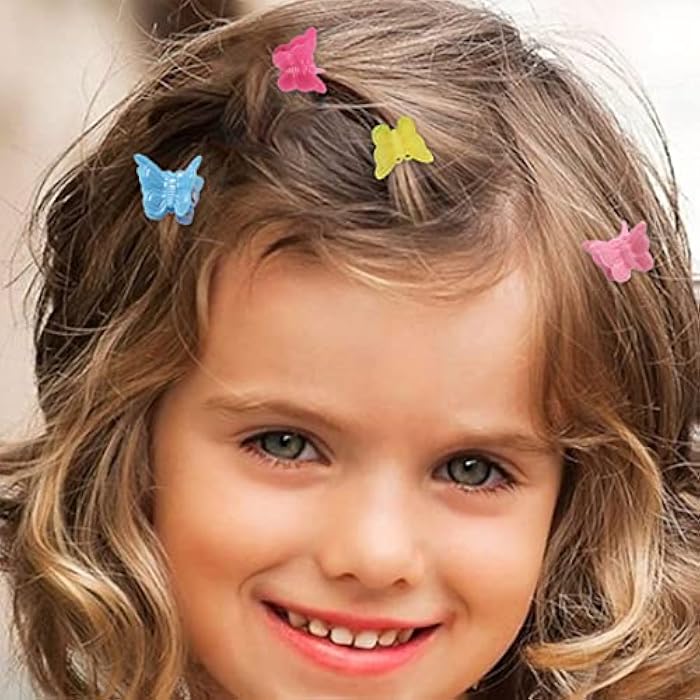 100 Pcs Flower Hair Clip,Mini Cute Girls Kids Hair Clips Flower Claw Clips for Thick Hair 90s Girls Women (butterfly) - Image 5